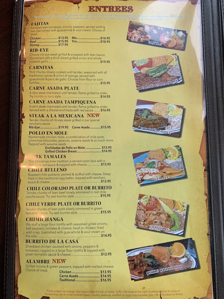 Casa Mendoza Menu - Image 1